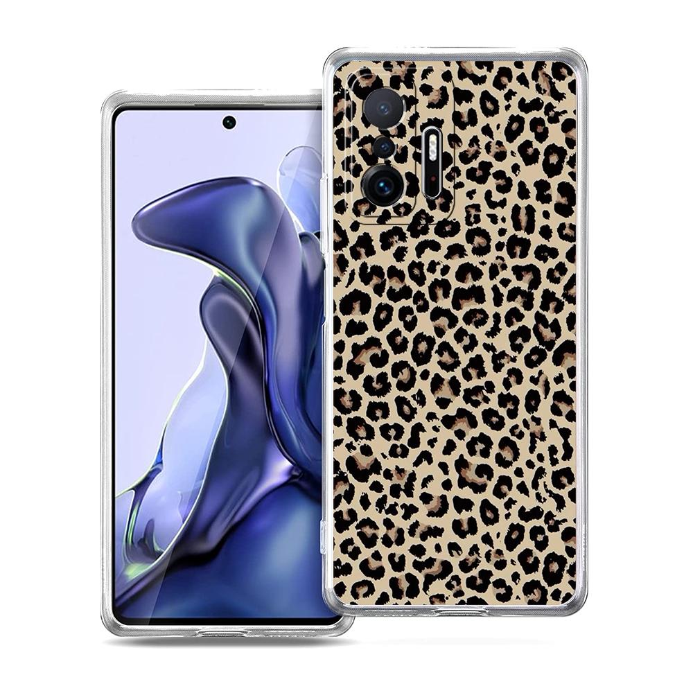 

Прозрачный чехол для телефона для Xiaomi Mi 15,14,13,12,Ultra,14T,13T,12T,11T,Poco,X5,X6,F6,Pro,Lite Мягкий ТПУ чехол Леопардовый принт Capas Xiaomi 14T Pro