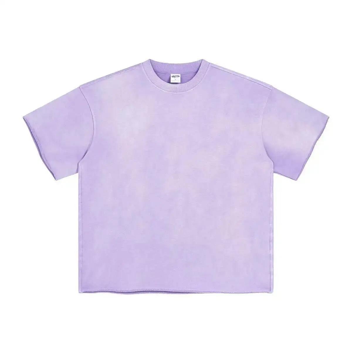 

VibeStreet Spray Dye Washed Male Light Brushed Short Sleeve T-shirt Couple New Fashion XXL