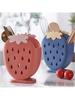 1pc Strawberry-shaped Kitchen Utensil Rack - Multifunctional Storage Box with Drainage