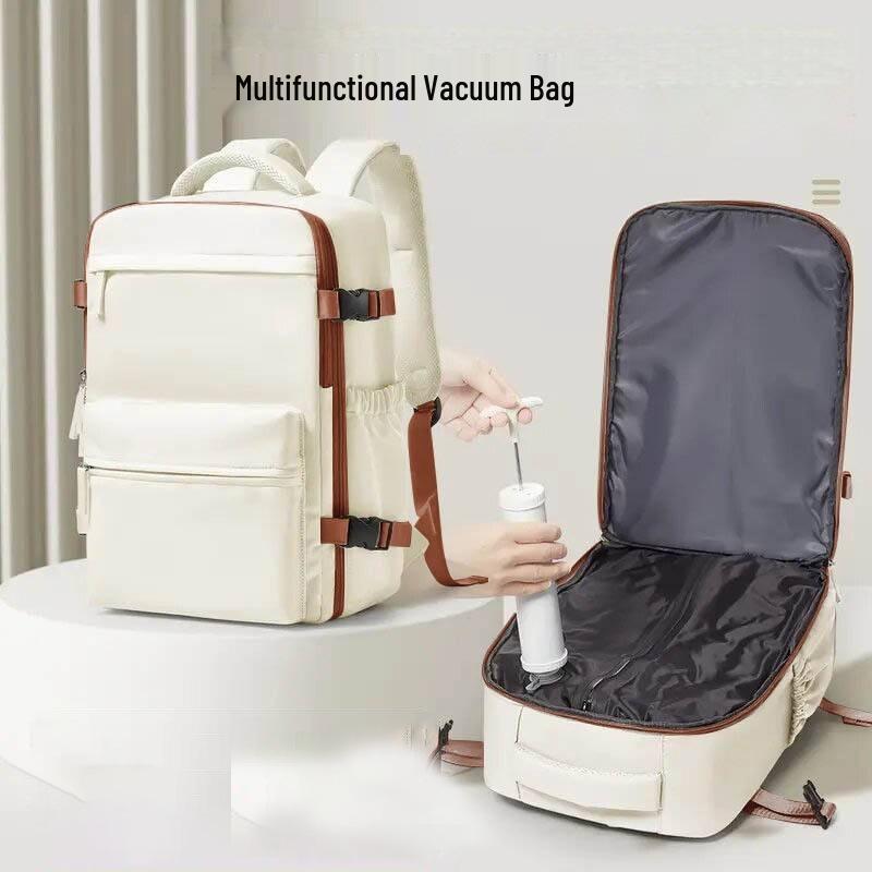 Versatile Unisex Large Capacity Laptop Backpack with Multi-Layer Storage & Compressible Vacuum Bag