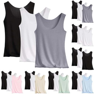 Women's Thin Seamless Quick-Dry Stretch Breathable Sports Tank Tops 3-Pack