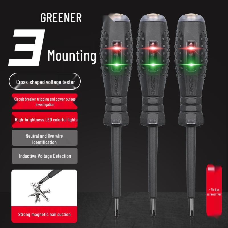 Green Forest Electrician Test Pen: Broken Wire Detector & High Torque Screwdriver