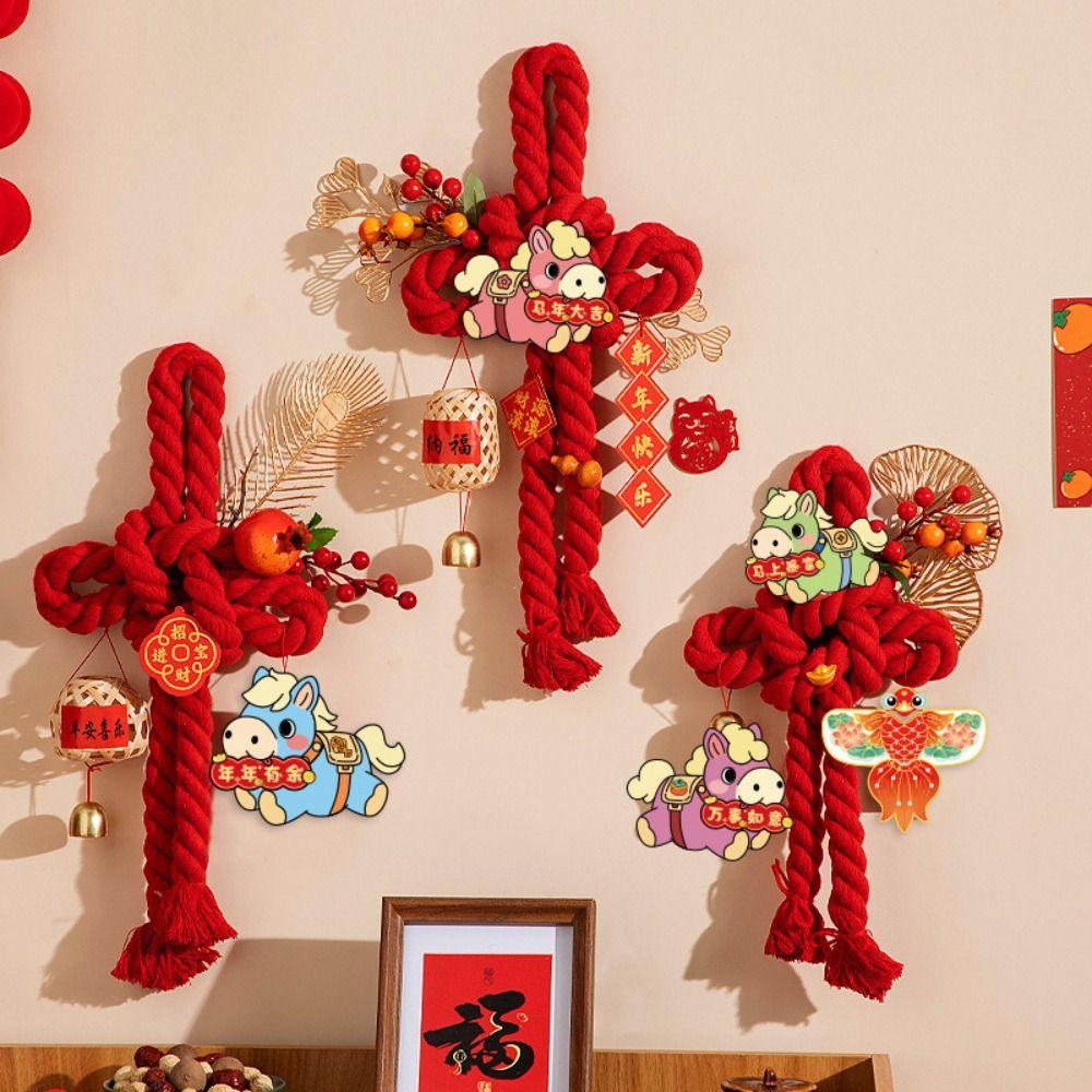 Horse Year Chinese Knot Pendant Cotton New Year Decoration Wall Door Hanging Ornaments  for Home