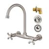 2Pcs Faucet 90 Degree Elbow Joint Cold and Hot Inlet Pipe Joint Brass 1/2inch Male Elbow Backsplash Mount Connector