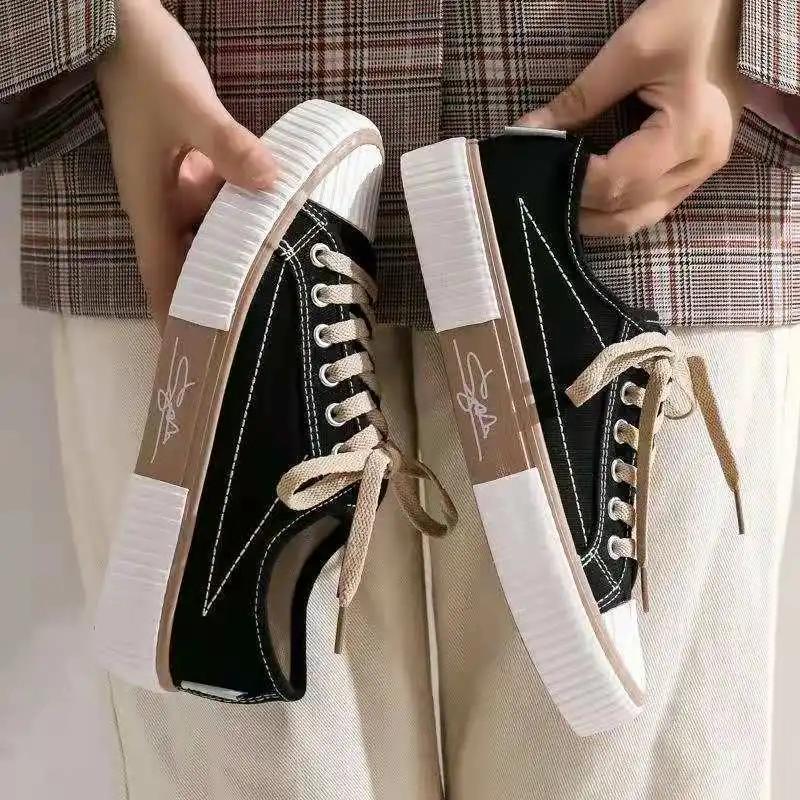 Fashion Mules Round Toe Women's Slippers And Ladies Sandals Slides Outside Shoes Canvas Black Vip Eva Luxury Chic Elegant Trend Footwear