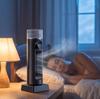 Bladeless Air Cooler: USB Powered Humidifying Mist Fan with Remote Control - 6 Velocity Settings Evaporative Cooling Fan 120° Oscillation for Bedroom