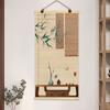 Chinese Bamboo Curtain Hanging Painting Bamboo Scroll Decorative Painting Hanging Paintings on The Entrance Wall Home Decoration