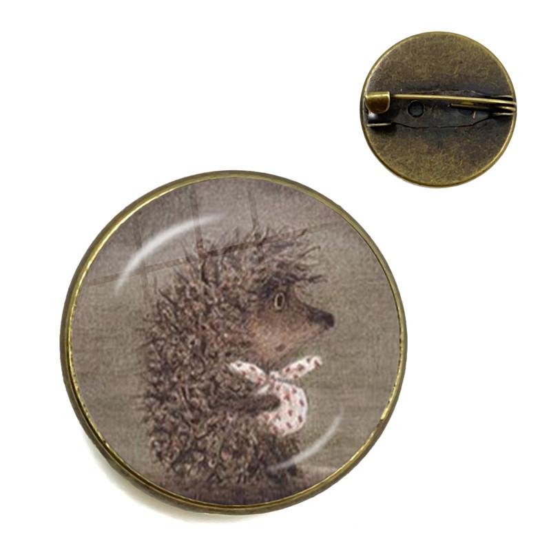 Broche de Ouriço Vintage Alfinetes de Animais Fofos Broches de Joias da Moda Broche de Gola Banhado a Bronze Antigo Para Mulheres Homens Presente