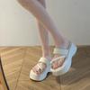 Summer temperament platform slippers women's toe slippers outer wear skirt non-slip shoes tide