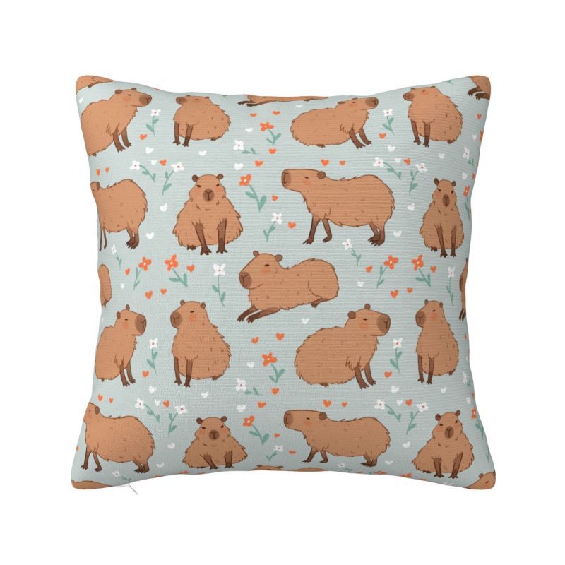 Cute Animal Capybara Cushion Cover x cm Polyester Soft Throw Pillow Case For Sofa Chair Decoration Bedding Pillowslip