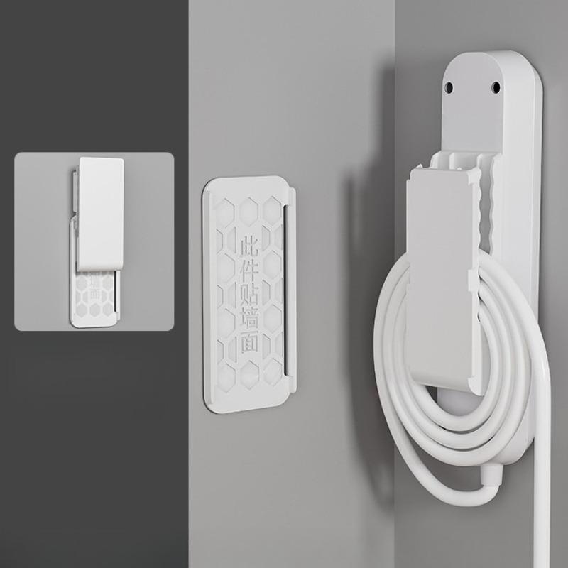 Self Adhesive Plug Holder, Wall Mounted No Drilling Socket Fixing Sticker, Home Seamless Sticker, Nail Free Creative Plug Holder