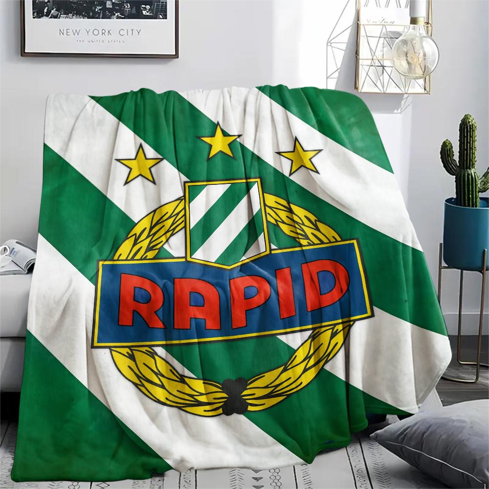 

Rapid Wien pattern Flannel Blanket, High quality Comfortable for All Seasons, Home Decor, Warmth and Comfort, Perfect for Gifts. 80cm x 120cm