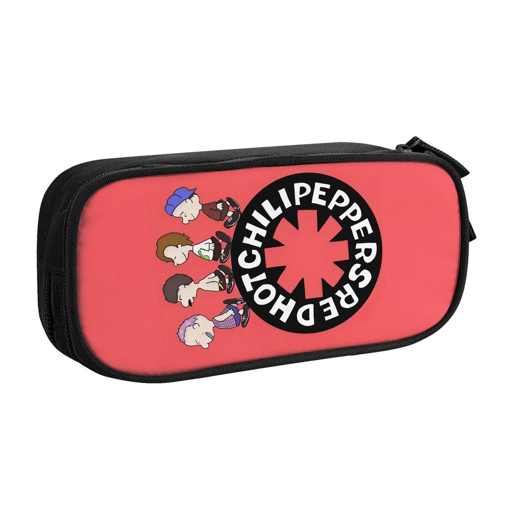 Red Hot Chili Peppers Rock Band Korean Pencil Case Girl Boy Large Capacity Pencil Box Students Stationery