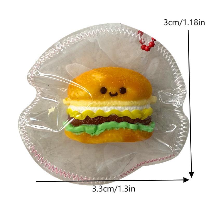 Cute Simulation Toast Bread Squeeze Toy Cartoon Silicone Stress Relief Toy Fun Mini Decompression Slow Rebound Toys Gifts