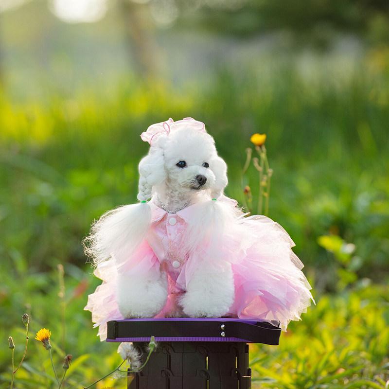 Handmade Pink Pet Princess Dress Small Dog Dress Pet Teddy Original Wedding Solid Colour Skirt Fashionable Dog Clothes Product
