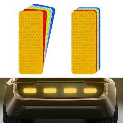10pcs Car Bumper Reflective Stickers Night Safe Driving Warning Strip Tape Secure Reflector Sticker Decals Bicycle Reflector