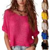 Women's Short-sleeved Knitted Top, Spring/summer Sweater, Openwork Beach Cover-up.