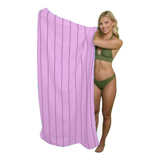 Absorbent Striped Beach Towel Microfiber Large Size Soft Absorbent Bath Towel