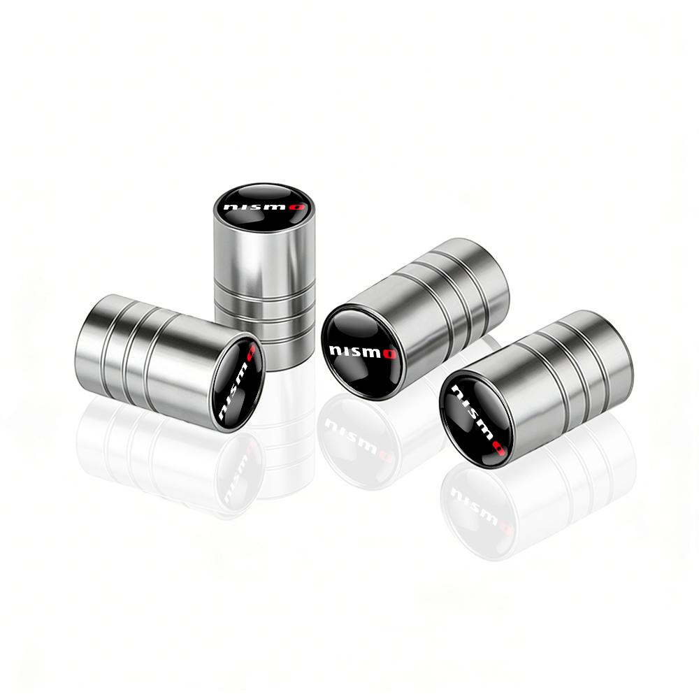 4pc Metal Car Wheel Tire Valve Stem Caps Covers Car Accessories For Nissan Nismo Xtrail 1 Qashqai Skyline Rogue Leaf Note Sentra