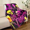 1 Piece Blanket Pink Skull Car Interior Blanket Suitable For All Seasons Cozy Warm Soft Blanket Suitable For Sofa Bed Travel Camping Living Room