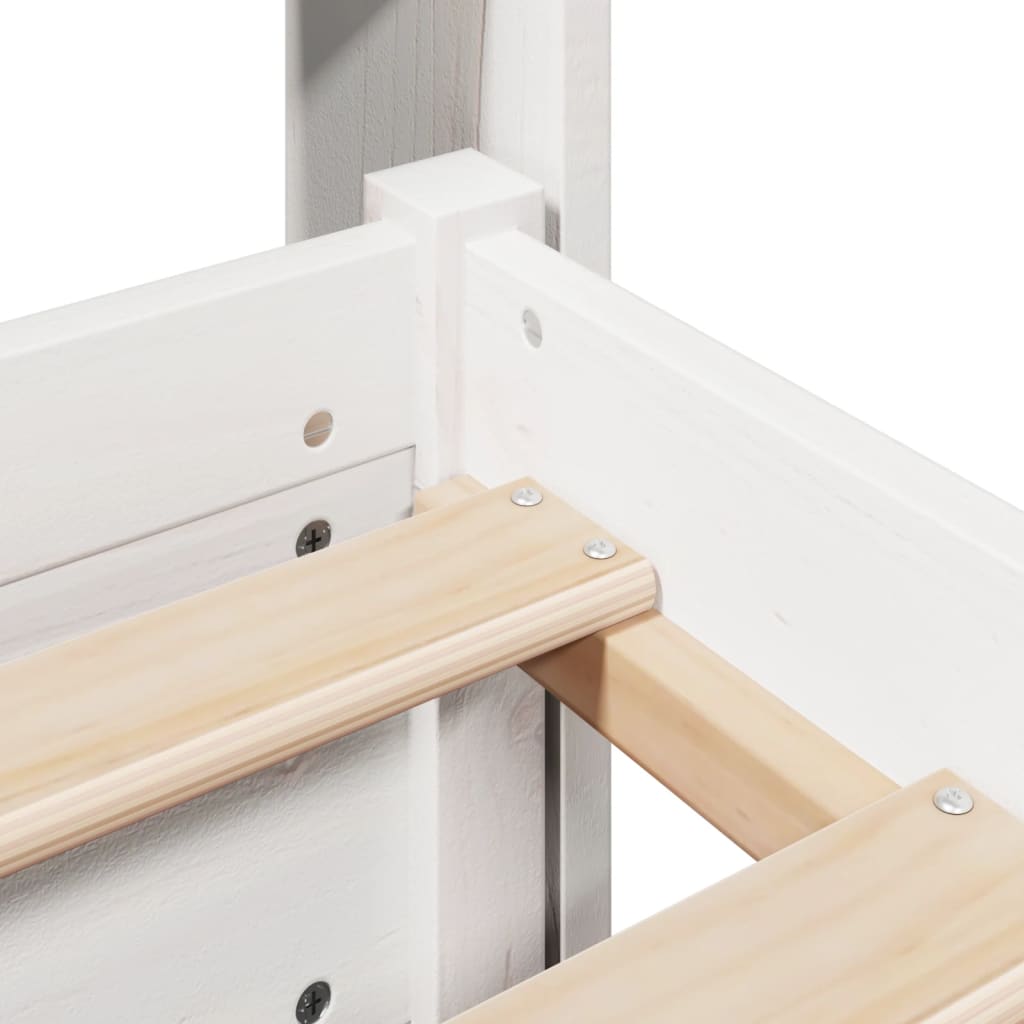 Bed Frame with Headboard Without Mattress White 150 x 200 cm