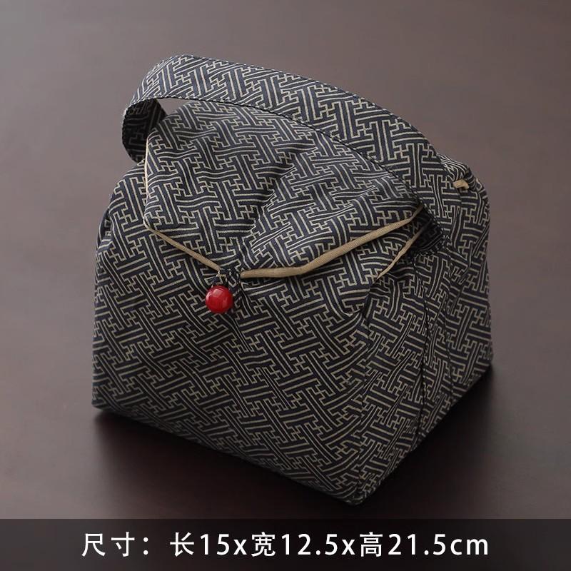 Handmade Retro Tea Cup Bag, Master Cup, Single Cup Bag, Storage Bag, Small Cloth Bag, Handbag, Thickened Cloth Bag, Storage Bag