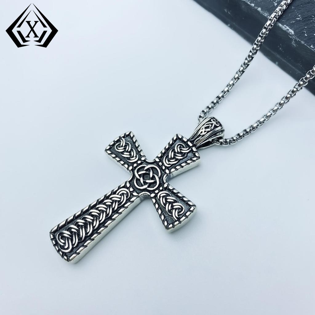 Xiweier Cross Hip Hop Trendy Necklace for Men and Women