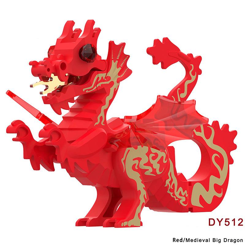 Magic Movies Medieval Animal Figure Building Blocks Dragon Elk Wild Boar Bighorn Sheep Dog Mini Model Bricks Toys DIY Kids Gifts