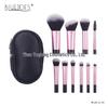 Crystal Handle 10-Piece Mini Makeup Brush Set: Portable Travel Contouring, Eyeshadow & Powder Beauty Tools.