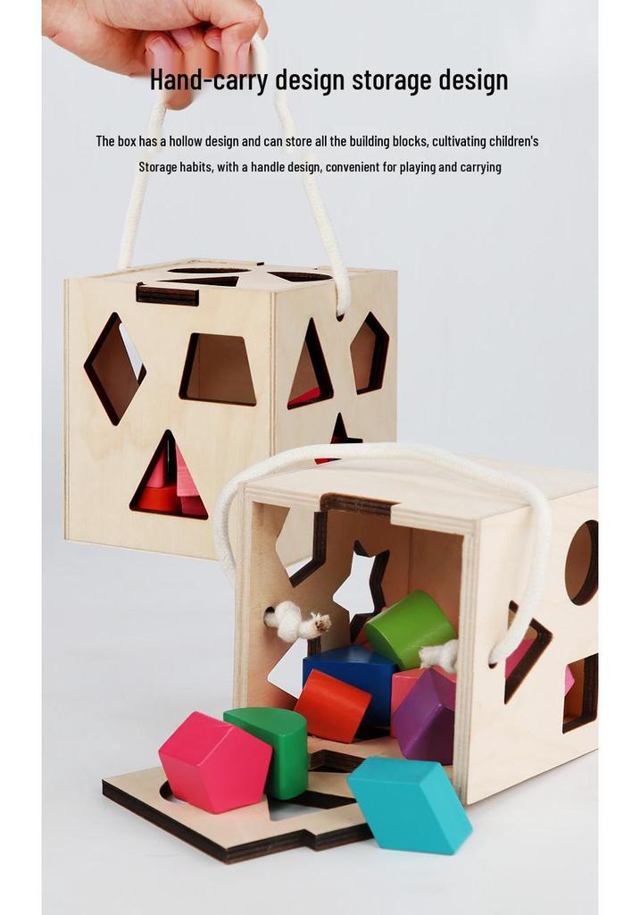 Thirteen-Hole Wooden Shape Matching Box: Children's Educational Toy for Kindergarten Building and Learning