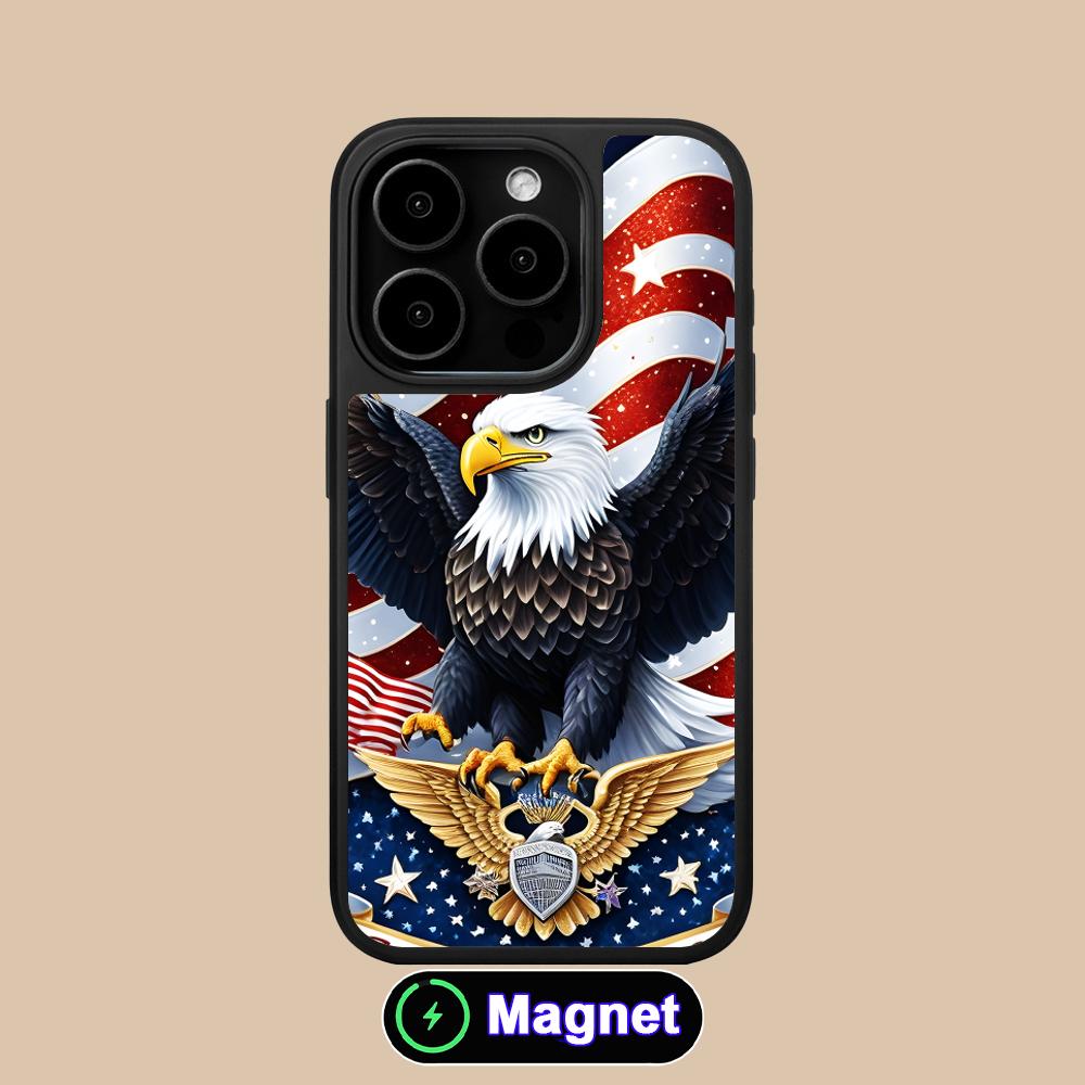 USA America Flag Matte Surface Magsafe Mobile Phone Case for iPhone 17 16 15 14 13 12 11 Air Pro Max Plus Colorful Cover