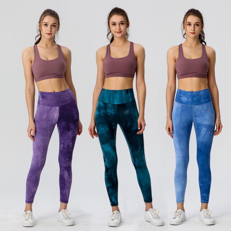 Swift Speed Women's Tie-dye High-waisted Yoga Pants, Quick-dry, Tight Fit, Bare Feel, Perfect for Running and Fitness.