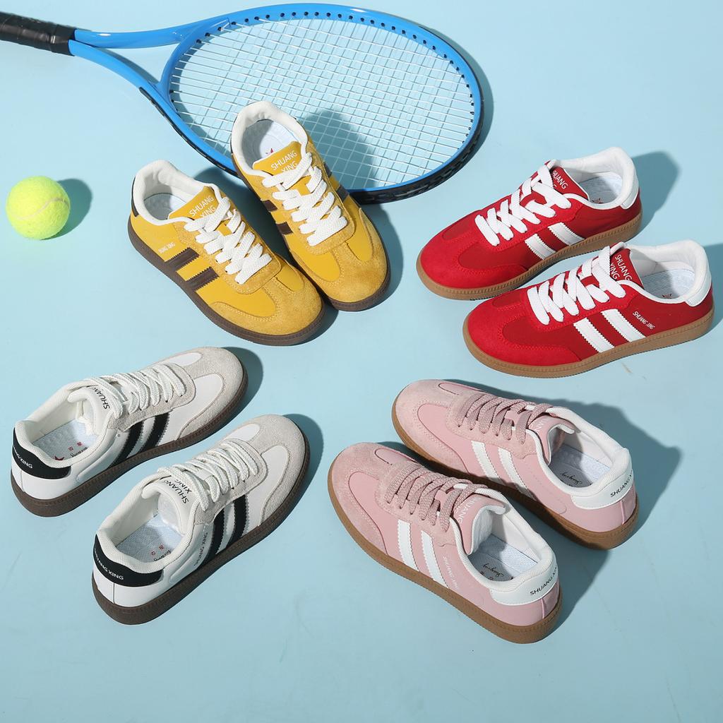 Color Matching Flat-soled German Training Shoes 2025 Spring and Autumn Women's Shoes Comfortable Sports Shoes College Style Men's Board Shoes