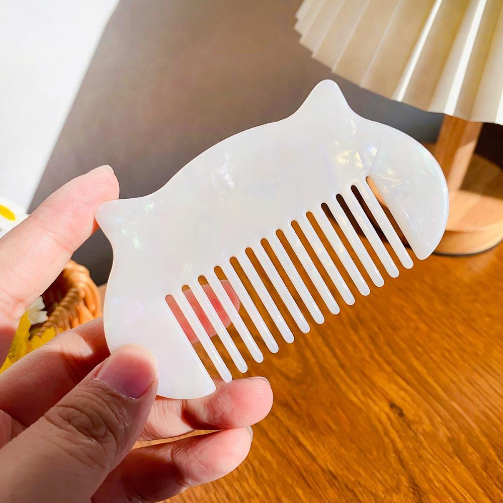 Cat Ear Shaped Acetate Comb Wide Toothed Colorful Makeup Comb Hair Accessories Hair Styling Tool Hairdressing Comb Student