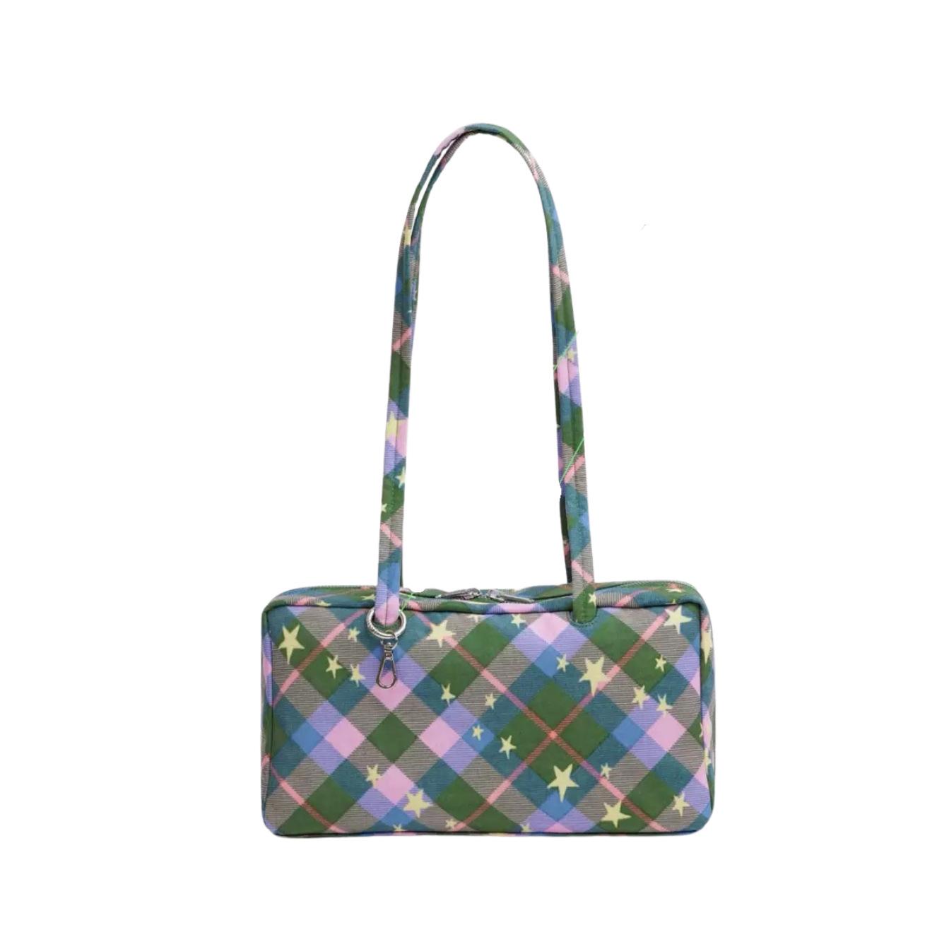 Nouveau Style Sacs à Bandoulière à Carreaux Mode Couleur Unie Simple Grande Capacité Sac Fourre-tout en Nylon Sac de Voyage en Toile Sac de Rangement Unisexe