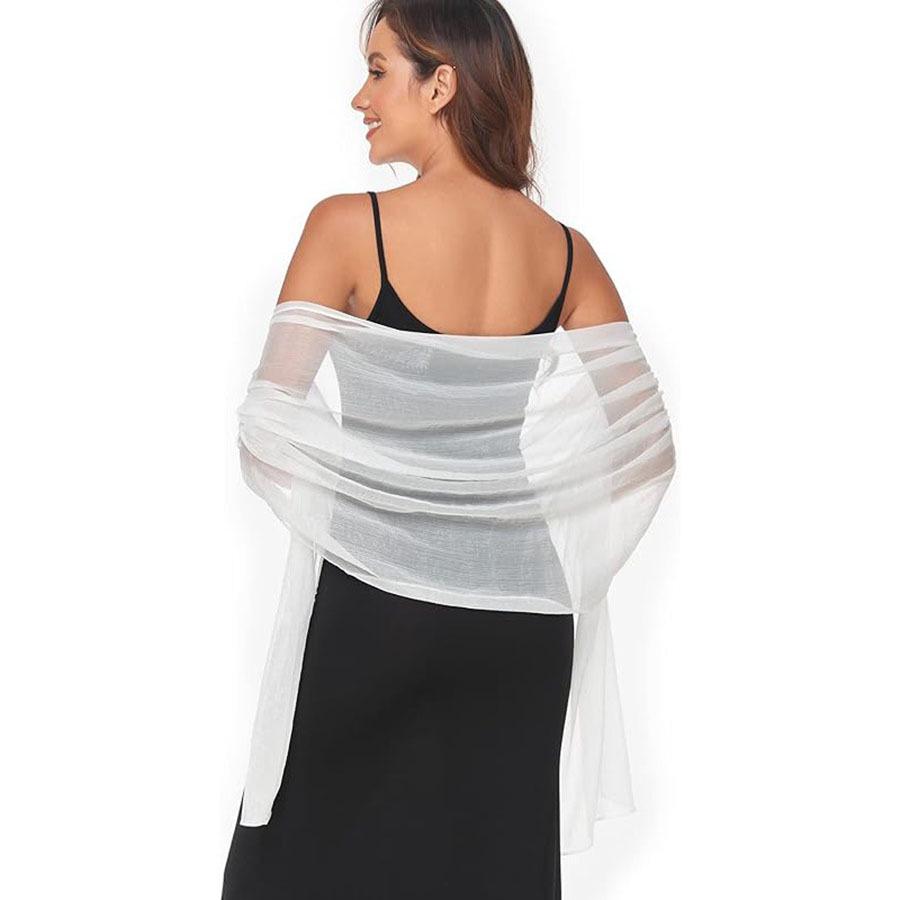 Chiffonschal im europäischen und amerikanischen Stil: Langer Sonnenschutzschal für Damen für Frühlings- & Sommerhochzeiten
