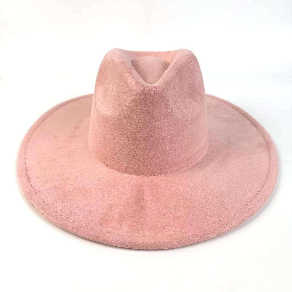 European And American Style New Big-Brimmed Suede Top Hat Fashionable Simple Top Hat Peach Heart Top Big-Brimmed Jazz Hat