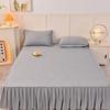 Jednobarevná bavlněná přiléhavá prostěradla Sukně 2 v 1 matrace Ochrana proti prachu Moderní minimalistická sukně k posteli Přehoz přes postel
