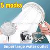 Large Screen Shower Head 5 Mode Portable Shower Accessories Bathroom Supplies Shower Knob Complete Set of Accessories