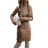 European & American High Neck Slim Fit Long Sweater Dress for Women - Autumn/Winter Warmth