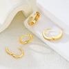 4Pcs/Set Luxury Metal Circle Inlaid Zircon Hoop Earrings for Women Fashion Gold Color Ear Buckle Earring Set Party Jewelry Gifts