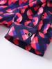 Summer Purple Printed Deep V-neck Women Dress Pleated Puff Sleeve A-line Party Evening Lady Robe