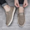Mode Neue Herren Übergröße Lässige Denim Canvas Schuhe Flache Vulkanisierte Schuhe Mode Britischer Designer Atmungsaktiv Leicht Herren Sneaker Slipper
