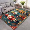 Christmas Nutcracker Soldier Print Area Rug Non‑Slip Floor Mat Festive Holiday Home Decor