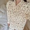Winter Pajamas Women's Cute Plush Thick Zipper Warm Home Clothes Set