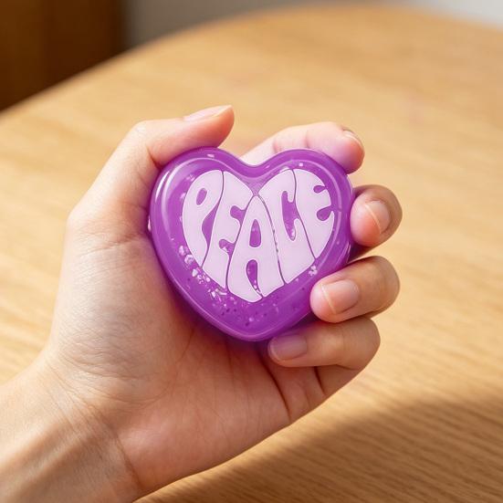 Love Heart Squeeze Toy Anxiety Relieving Heart Shape Sensory Fidget Toy Concentration Aid Relaxation Decompression Hand Exercise Toy