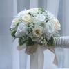 Rose Bridal Bouquet Artificial Silk Flower Eco-Friendly Ball Shape Wedding Graduation Decoration Handheld Romantic Bouquet