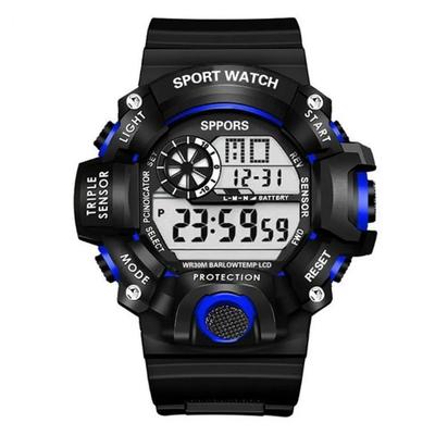 Men's Digital Sports Wristwatch, Water-resistant Functional Electronic Watch