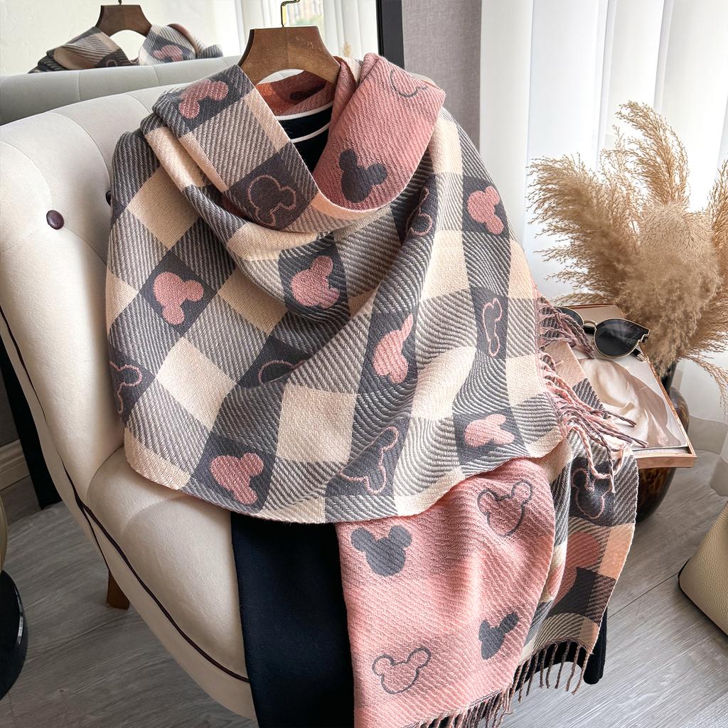 Sciarpa Spessa Calda Invernale di Lusso Donna Sciarpa e Coprispalle in Cashmere Pashmina Foulard Bufanda Donna Lunga con Nappe Echarpe