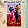 Beach TowelMiraculous Ladybug Custom Name Text Personalized Soft Towel for Beach Pool Indoor Home Decor Gift